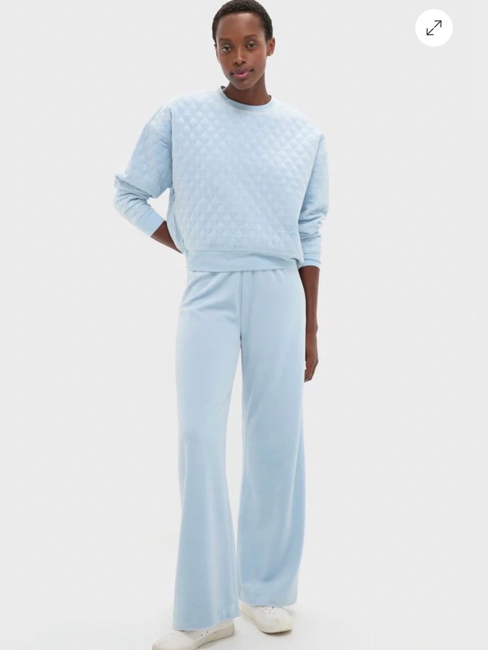 NWT Tuckernuck Blue Fog Quilted Velour Bennett pullover